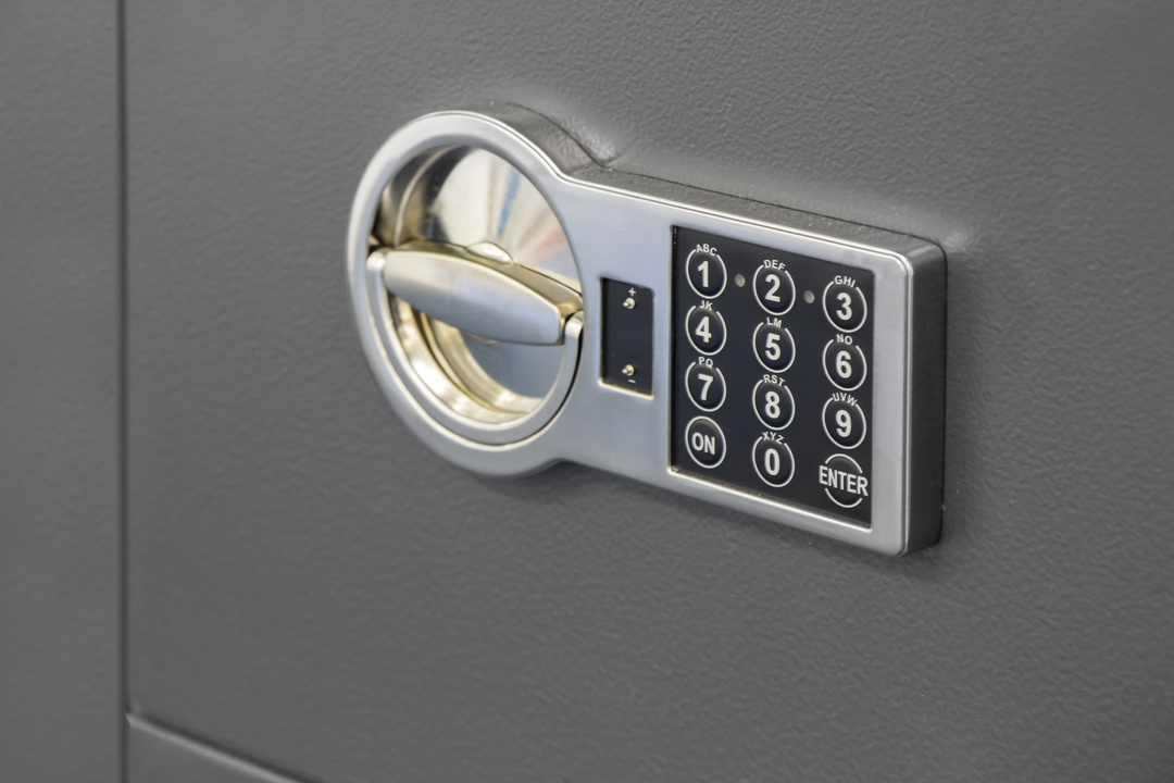 Digital Safe Lock Code on a Safety Box Bank